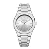 Quartz Watch Alloy Steel Belt With Sun Pattern Round Dial Business Style Butterfly Buckle