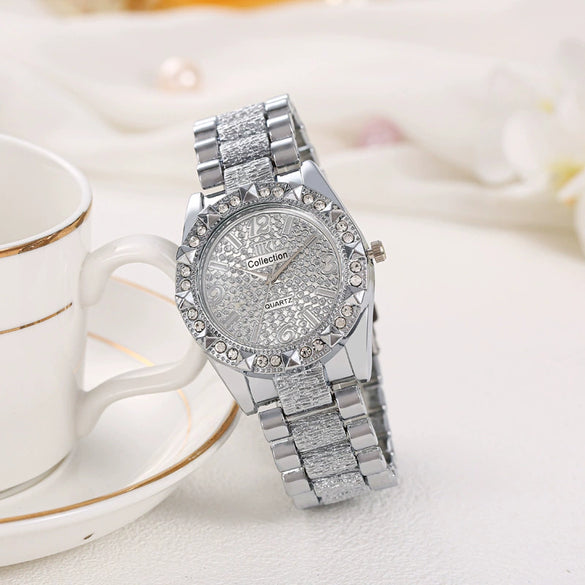 Quartz Watch Alloy Strap Iron Buckle Round Dial Fashion Style For Men And Women
