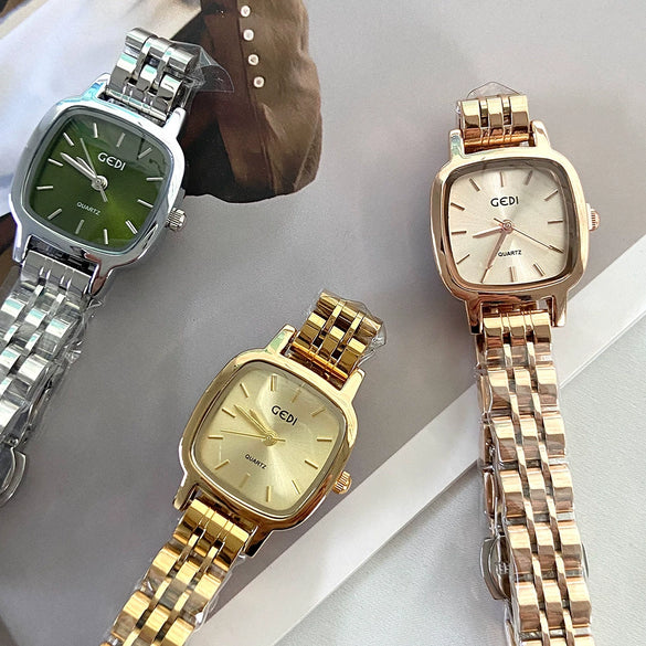 Quartz Watch Alloy Strap Square Dial Female Casual Style