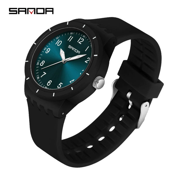Quartz Watch Casual Style For Students Abs Case Stainless Steel Buckle Tpu Strap Round Dial Printed Logo