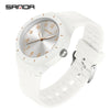 Quartz Watch Casual Style For Students Abs Case Stainless Steel Buckle Tpu Strap Round Dial Printed Logo
