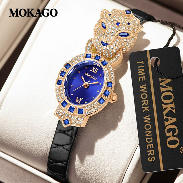 Quartz Watch Copper Shell Stainless Steel Buckle First Layer Leather Strap Oval Dial Fashionable Women's