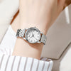 Quartz Watch For Female Students Waterproof Steel Strap Alloy Case Diamondencrusted Round Dial