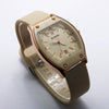 Quartz Watch Silicone Alloy Mineral Reinforced Glass Mirror Stainless Steel Buckle Barrel Shape Female Leisure