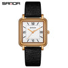 Quartz Watch Square Casual Retro Roman Numeral Leather Mesh Strap Alloy Case Mineral Reinforced Glass Mirror Stainless Steel Buckle