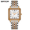 Quartz Watch Square Casual Retro Roman Numeral Leather Mesh Strap Alloy Case Mineral Reinforced Glass Mirror Stainless Steel Buckle