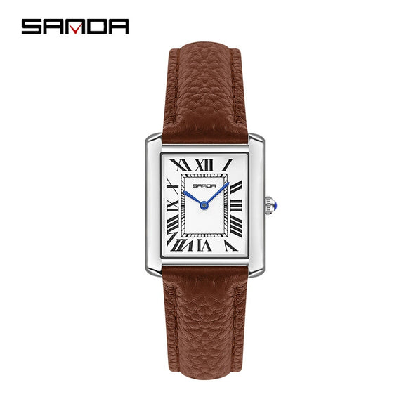 Quartz Watch Square Dial Alloy Alloy And Stainless Steel Allmatch Fashion Business Waterproof Couple Watch