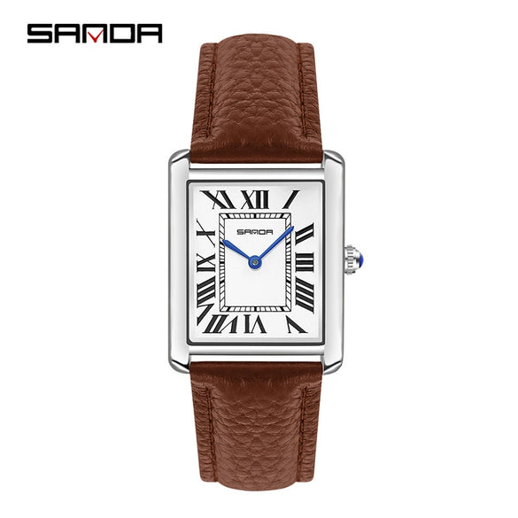 Quartz Watch Square Dial Alloy Alloy And Stainless Steel Allmatch Fashion Business Waterproof Couple Watch