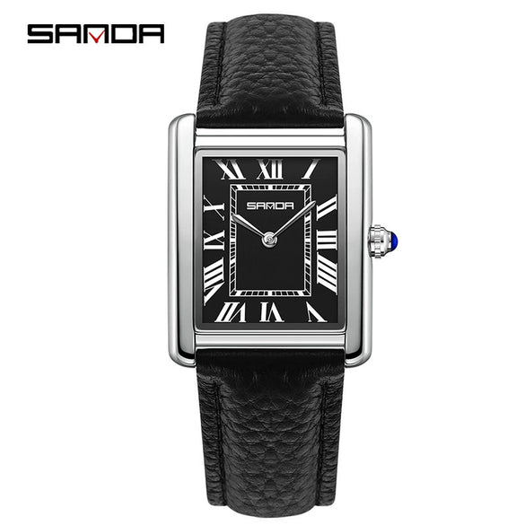 Quartz Watch Square Dial Alloy Alloy And Stainless Steel Allmatch Fashion Business Waterproof Couple Watch