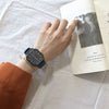 Quartz Watch Square Plastic Case Imitation Leather Strap Stainless Steel Clasp Leisure Style For Men And Women