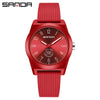 Quartz Watch Tpu Strap Abs Case Round Dial Casual Style Student Waterproof