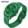 Quartz Watch Tpu Strap Abs Case Round Dial Casual Style Student Waterproof