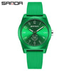 Quartz Watch Tpu Strap Abs Case Round Dial Casual Style Student Waterproof