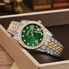 Quartz Watch With Diamondencrusted Aurora Fritillaria Dial Silicone Strap Square Alloy Case Unisex Leisure Style
