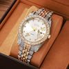 Quartz Watch With Diamondencrusted Aurora Fritillaria Dial Silicone Strap Square Alloy Case Unisex Leisure Style