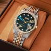 Quartz Watch With Diamondencrusted Aurora Fritillaria Dial Silicone Strap Square Alloy Case Unisex Leisure Style