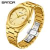 Quartz Watch Zinc Alloy Case Mineral Tempered Glass Mirror Round Dial Steel Strap Business Style Waterproof Luminous Men's Watch
