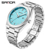 Quartz Watch Zinc Alloy Case Mineral Tempered Glass Mirror Round Dial Steel Strap Business Style Waterproof Luminous Men's Watch