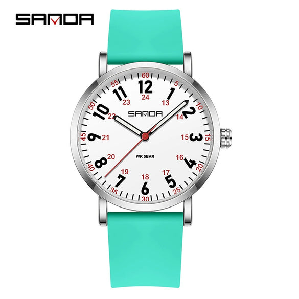 Quartz Watch Zinc Alloy Case Silicone Strap Round Dial Student Casual Temperament Women's Watch