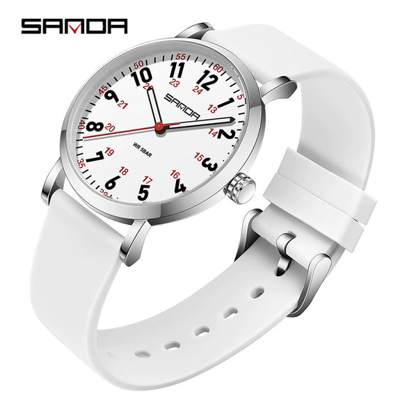 Quartz Watch Zinc Alloy Case Silicone Strap Round Dial Student Casual Temperament Women's Watch