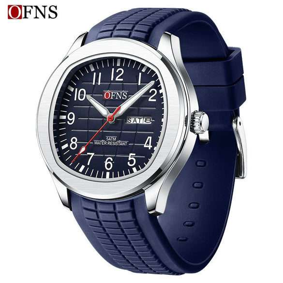 Quartz Watch Zinc Alloy Case Stainless Steel Buckle Gas Rubber Strap Round Dial Leisure Style Waterproof For Men And Women
