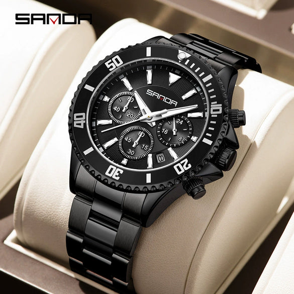 Quartz Watch Zinc Alloy Mineral Tempered Glass Solid Steel Strip Round Dial Women's Fashionable Waterproof
