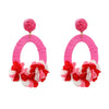 Raffia Women's Alloy Weaving Flower Earrings