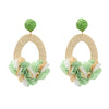 Raffia Women's Alloy Weaving Flower Earrings
