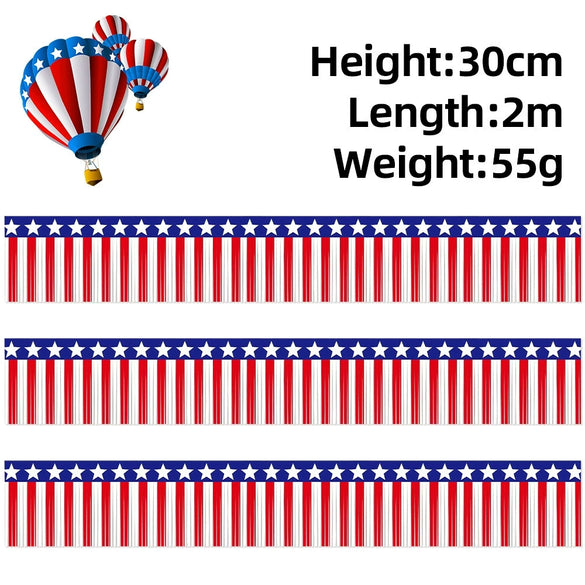 Rain Silk Curtain Banner With Tassel Flower For Festival Home Courtyard Layout Red White Blue