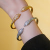 Real Gold Electroplated Copper Microinlaid Zircon Snake Bone Bracelet For Women Light Luxury Style Hand Jewelry