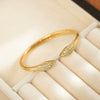 Real Gold Electroplated Copper Microinlaid Zircon Snake Bone Bracelet For Women Light Luxury Style Hand Jewelry