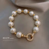 Real Gold Electroplated Pearl Bracelet With Geometric Pattern For Women Simple And Elegant Light Luxury Style
