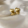 Real Gold Electroplated Silver Needle Metal Ear Studs For Women With Geometric Design