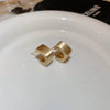 Real Gold Electroplated Silver Needle Metal Ear Studs For Women With Geometric Design