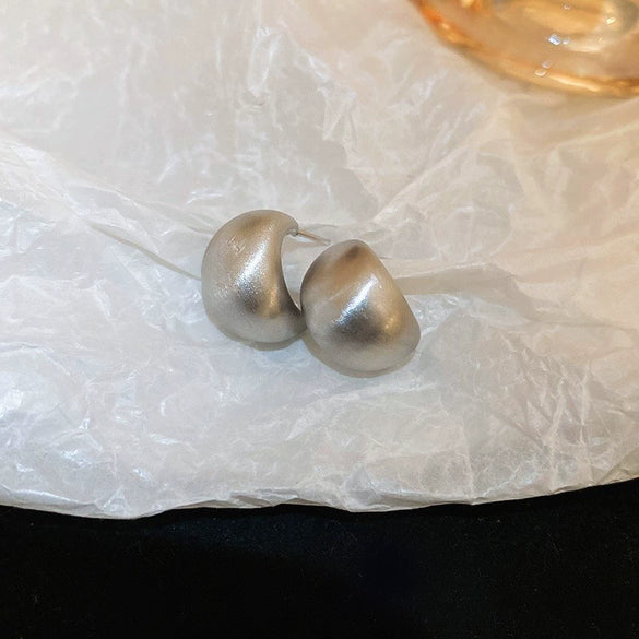 Real Gold Electroplated Silver Needle Metal Ear Studs For Women With Geometric Design