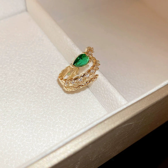 Real Gold Electroplated Zircon Snake Shaped Ear Bone Clip Earrings For Women With Inlaid Zircon Design