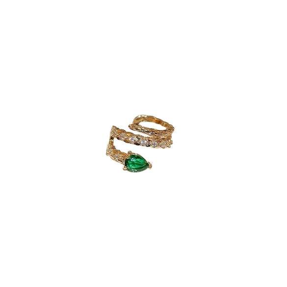 Real Gold Electroplated Zircon Snake Shaped Ear Bone Clip Earrings For Women With Inlaid Zircon Design