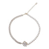 Real Gold Plated Imitation Pearl And Diamond Flower Necklace For Women Copper Pendant Clavicle Chain High Sense Niche Fashion Elegant Light Luxury High End Jewelry