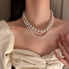 Real Gold Plated Imitation Pearl And Diamond Flower Necklace For Women Copper Pendant Clavicle Chain High Sense Niche Fashion Elegant Light Luxury High End Jewelry