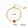 Real Gold Plated Titanium Steel Heart Paperclip Bracelet For Women Geometric Fashion Jewelry