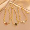 Real Gold Plated Titanium Steel Heart Paperclip Bracelet For Women Geometric Fashion Jewelry
