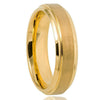 Real Gold Plated Tungsten Steel Couple Rings Geometric Unisex Bands In A Simple Luxury Style