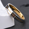 Real Gold Plated Tungsten Steel Geometric Couple Engagement Rings For Men And Women Lightweight Luxury Matching Bands