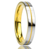 Real Gold Plated Tungsten Steel Geometric Couple Engagement Rings For Men And Women Lightweight Luxury Matching Bands