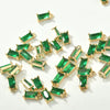 Rectangular Crystal Glass Pendant Ear Accessories Metal Copper Plated Handmade