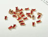 Rectangular Crystal Glass Pendant Ear Accessories Metal Copper Plated Handmade