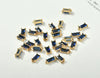 Rectangular Crystal Glass Pendant Ear Accessories Metal Copper Plated Handmade
