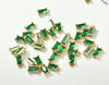 Rectangular Crystal Glass Pendant Ear Accessories Metal Copper Plated Handmade