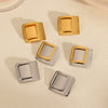Rectangular Geometric Light Luxury Style Stainless Steel 18K Gold Electroplated Women's Earrings