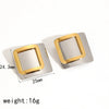 Rectangular Geometric Light Luxury Style Stainless Steel 18K Gold Electroplated Women's Earrings